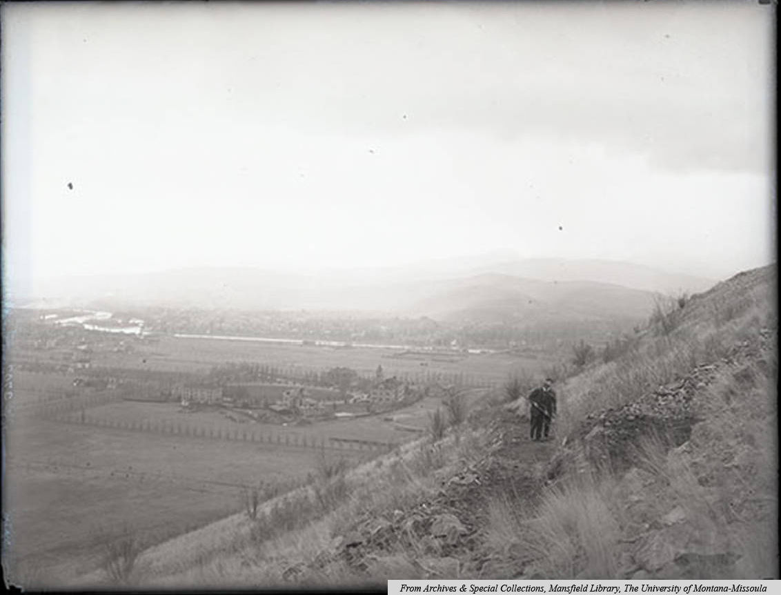 Campus and trail on Mount Sentinel - 1908